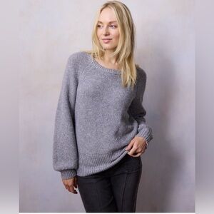 LC Lauren Conrad Knitted Raglan Sweater Heather Grey Size 0X NWT